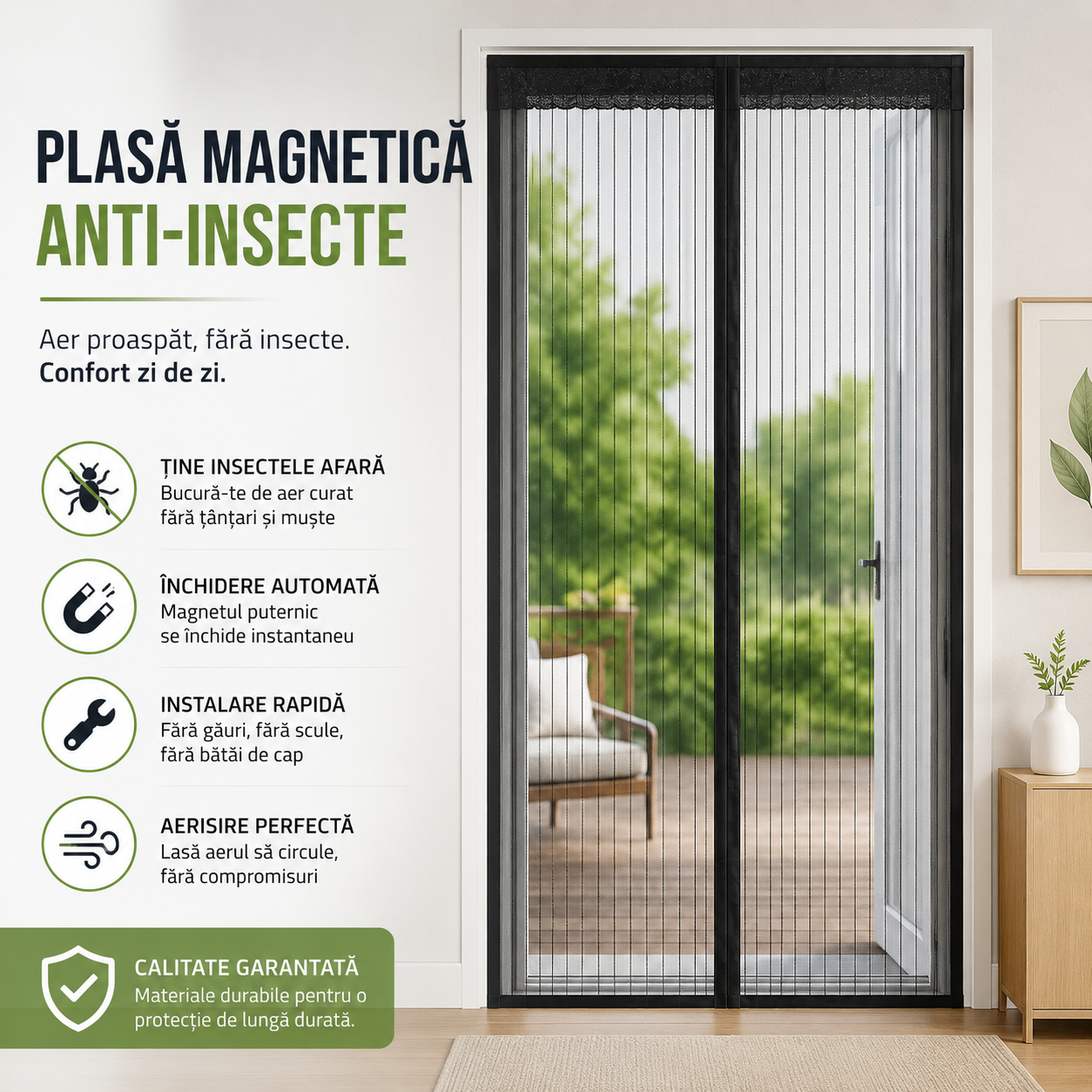 Plasa Insecte Magnetica (210x120 cm)
