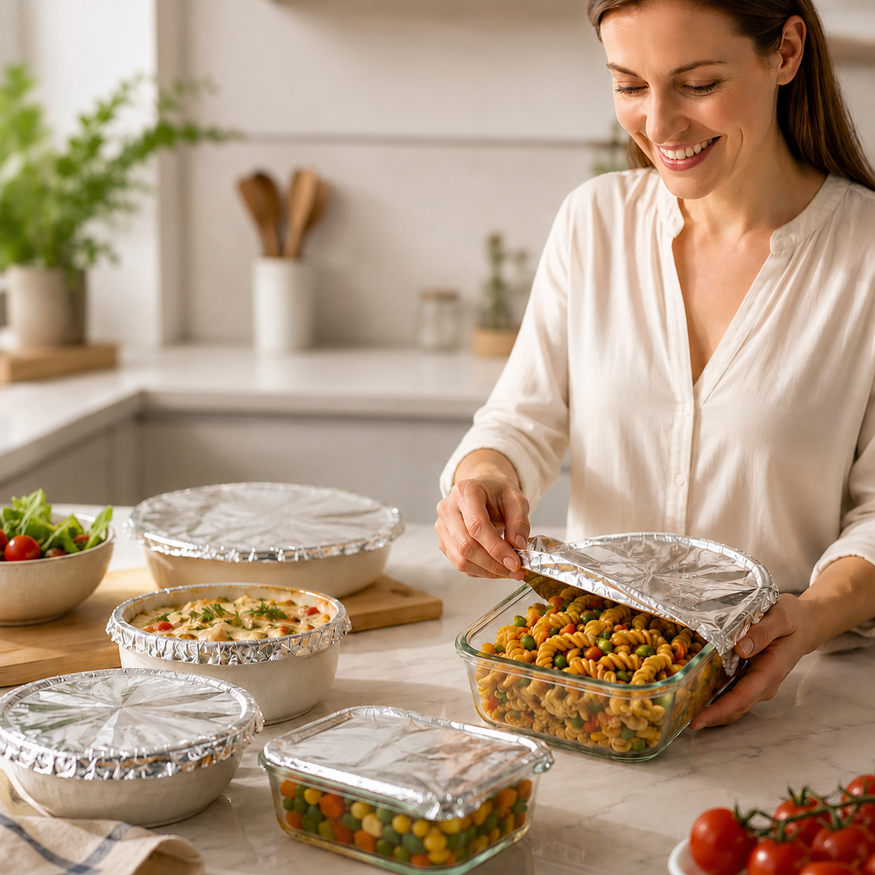 Huse alimentare reutilizabile din aluminiu