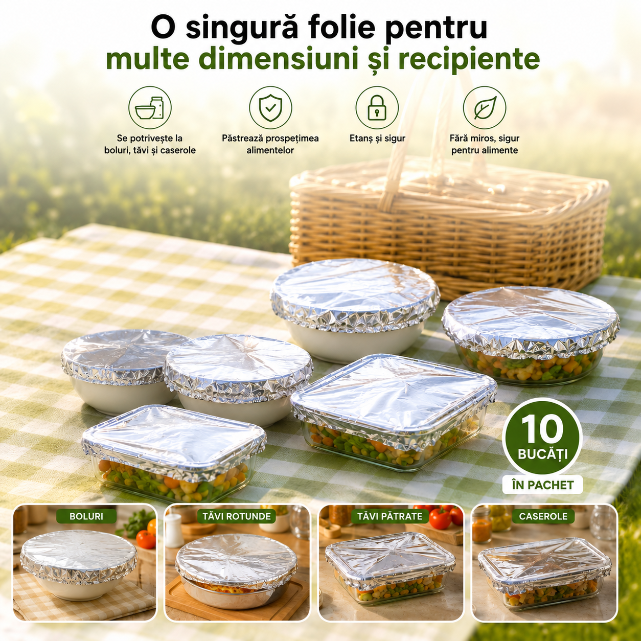Huse alimentare reutilizabile din aluminiu